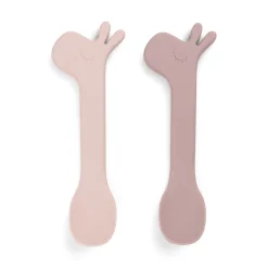 Done by Deer Set 2 cucharas silicona Lalee Powder ·* Cubiertos Infantiles