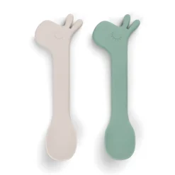 Done by Deer Set 2 cucharas silicona Lalee green ·* Cubiertos Infantiles
