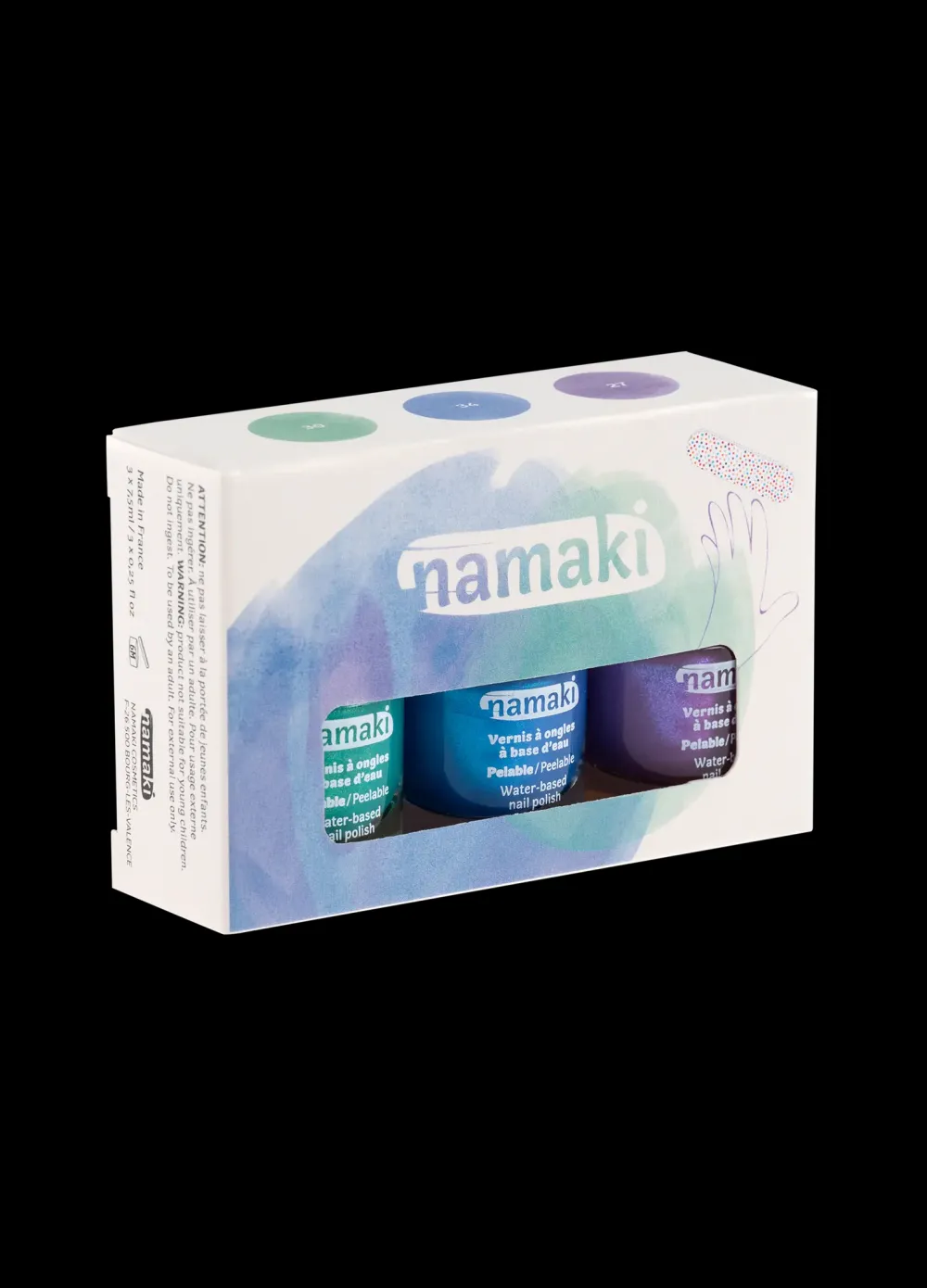 Namaki Set 3 Pintauñas al agua Aurora Boreal ·*Niños Pintauñas Para Niñas Y Niños|Disfraces Infantiles
