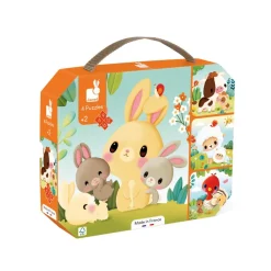 Janod Set 4 Puzzles - La granja ·*Niños Puzzles Janod|Puzzles Evolutivos