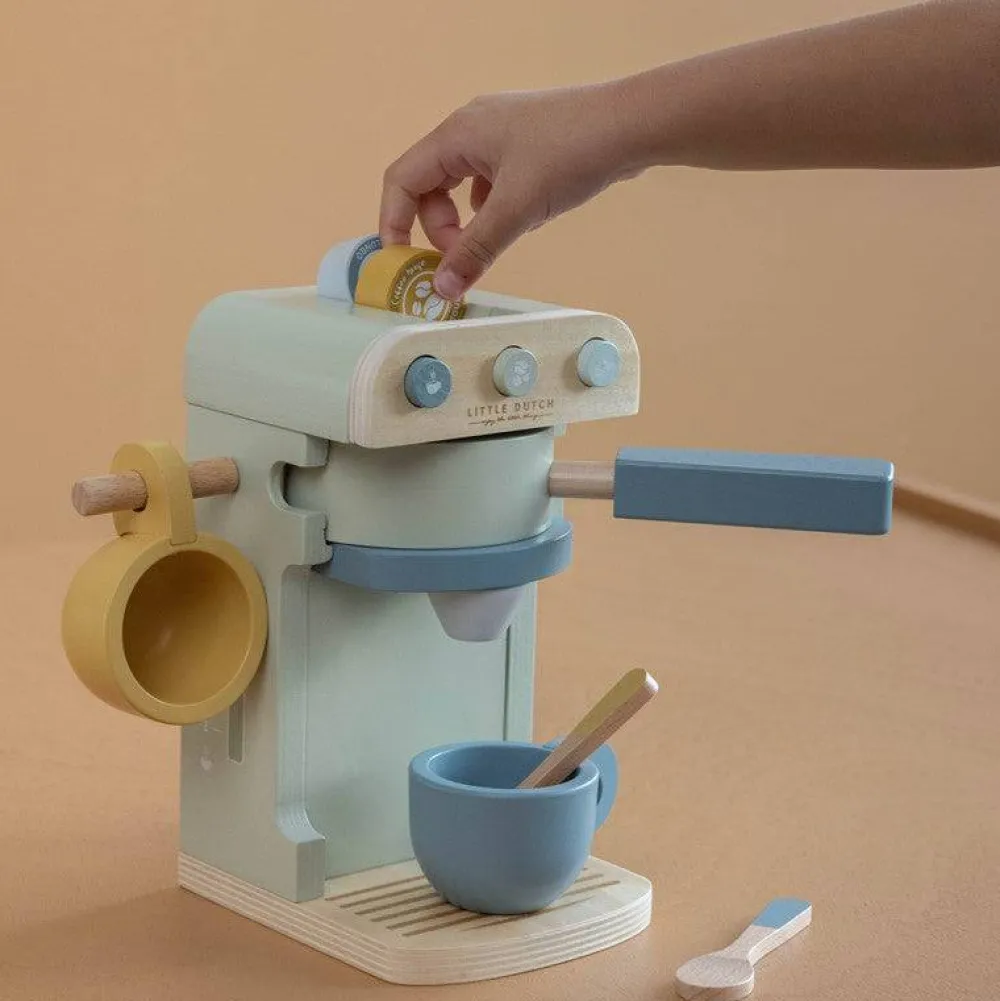 Little Dutch Set de Cafetera Azul ·*Niños Cocinas De Madera Y Accesorios Juguete|Juguetes Waldorf