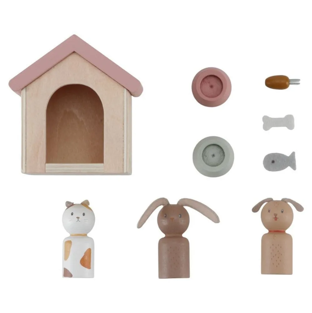 Little Dutch Set de Mascotas para Casa de Muñecas FSC ·*Niños Casas De Muñecas|Juguetes Montessori