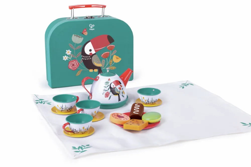 Hape Set de Té ·*Niños Cocinas De Madera Y Accesorios Juguete|Juguetes Waldorf