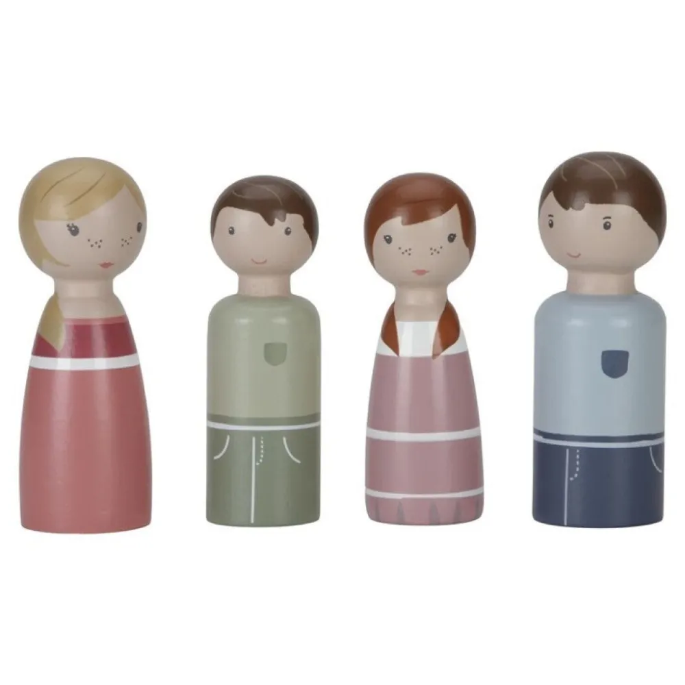 Little Dutch Set familia rosa Casa de Muñecas Madera FSC ·*Niños Casas De Muñecas|Juguetes Waldorf