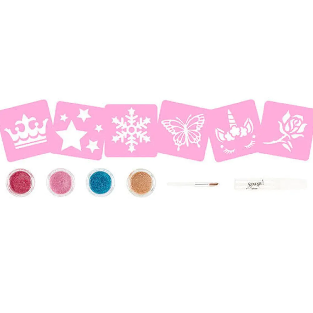 Souza Set tatuajes purpurina ·*Niños Maletín De Maquillaje Para Niñas Y Niños|Disfraces Infantiles