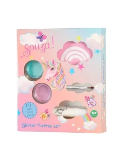 Souza Set tatuajes purpurina Unicornio ·*Niños Maletín De Maquillaje Para Niñas Y Niños|Disfraces Infantiles