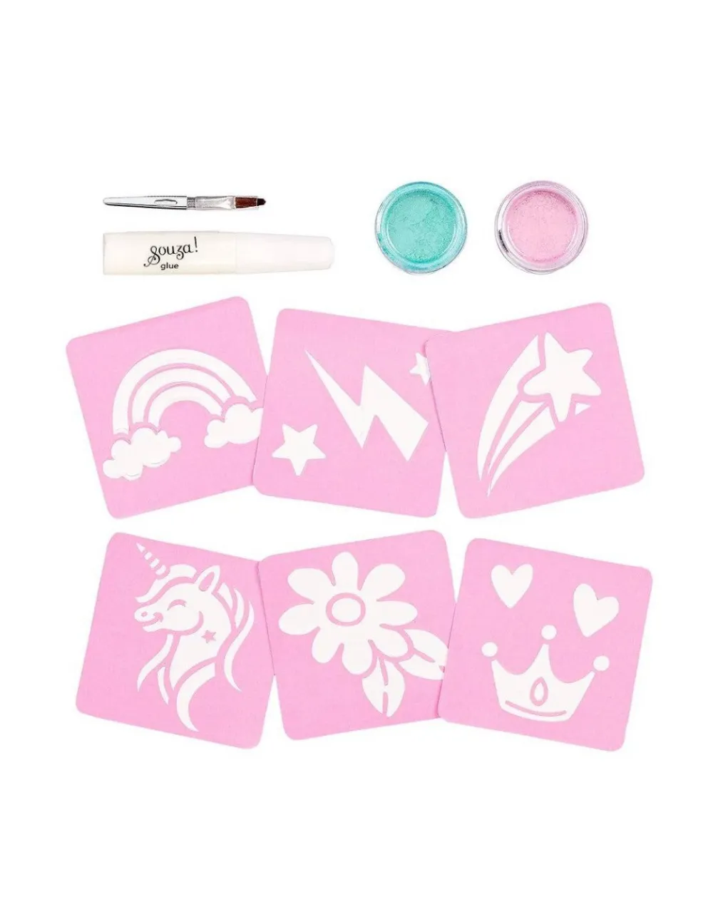 Souza Set tatuajes purpurina Unicornio ·*Niños Maletín De Maquillaje Para Niñas Y Niños|Disfraces Infantiles