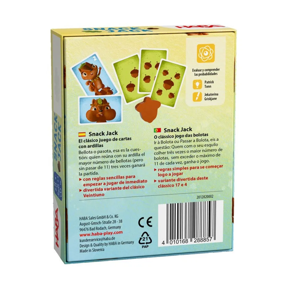 HABA Snack Jack Merienda de Bellotas ·*Niños Juegos Haba|Juegos De Mesa Competitivos