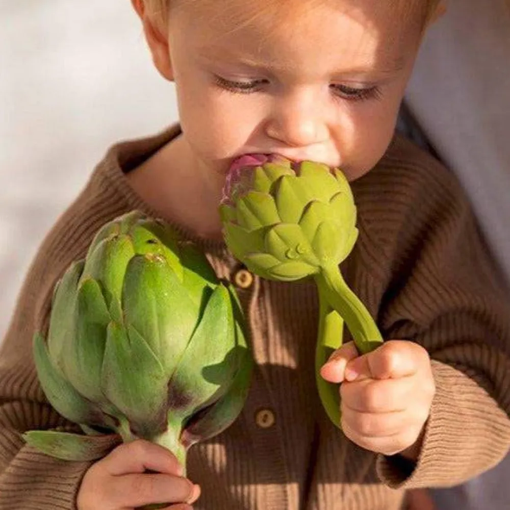 Oliu0026Carol Sonajero · Artichoke Rattle Toy*Niños Mordedores|Oli & Carol