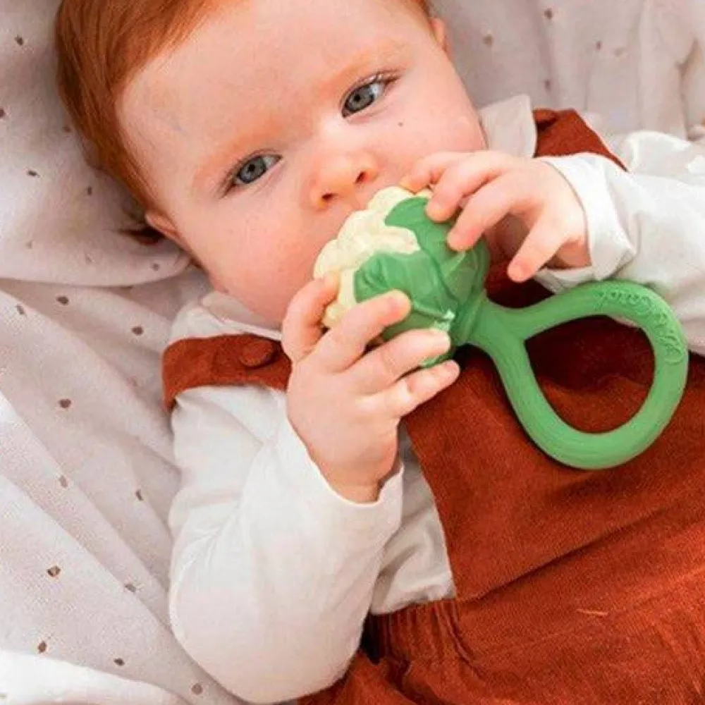 Oliu0026Carol Sonajero · Cauliflower Rattle Toy*Niños Mordedores|Oli & Carol