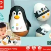Hape Sonajeros Tentetieso Penguin Family ·*Niños Juguetes De Madera Para Niños|Juguetes De Estimulación Para Bebé