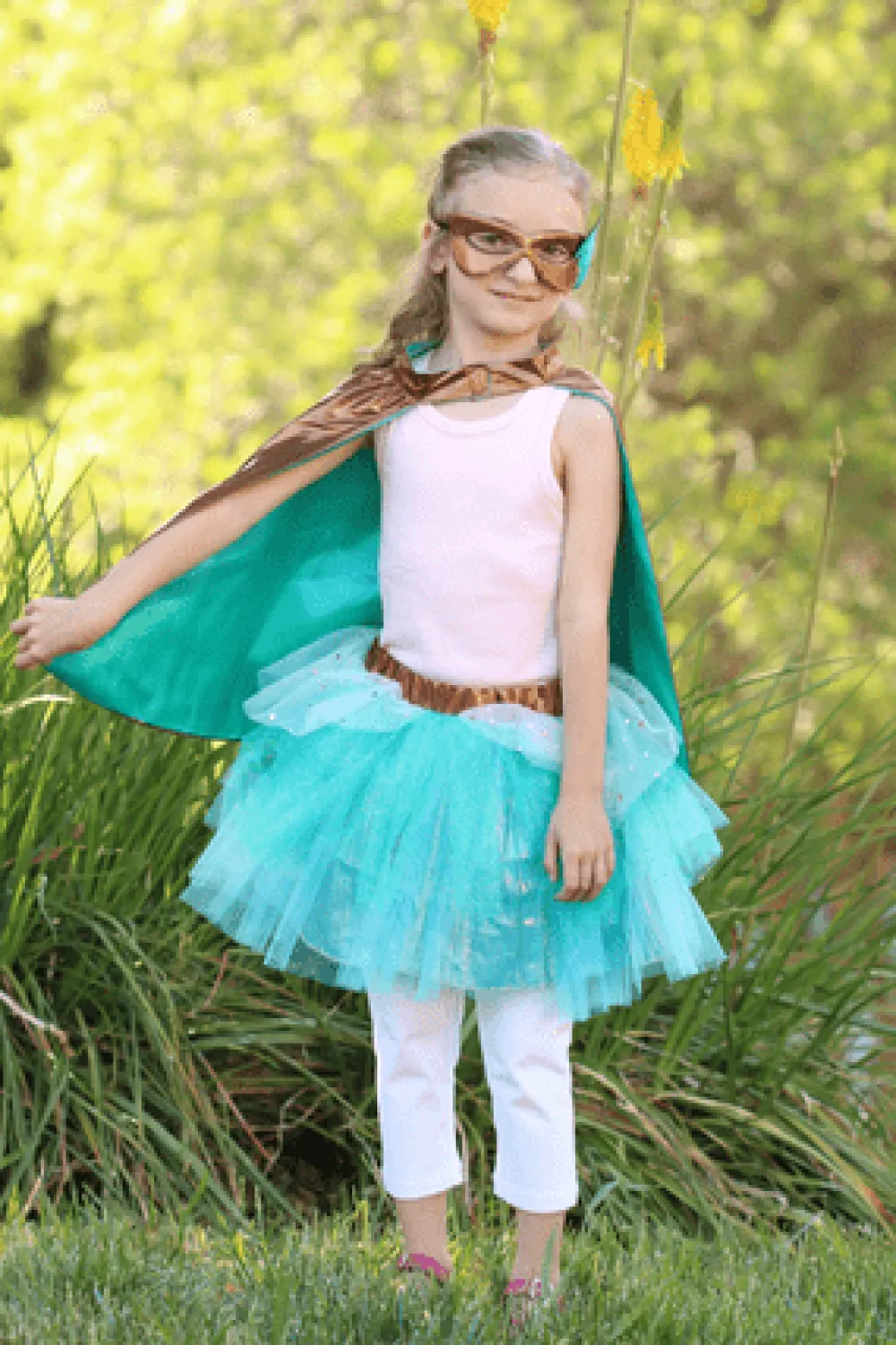 Great Pretenders Super Duper Tutú, capa y máscara Turquesa · 4-6 años*Niños Disfraces Infantiles