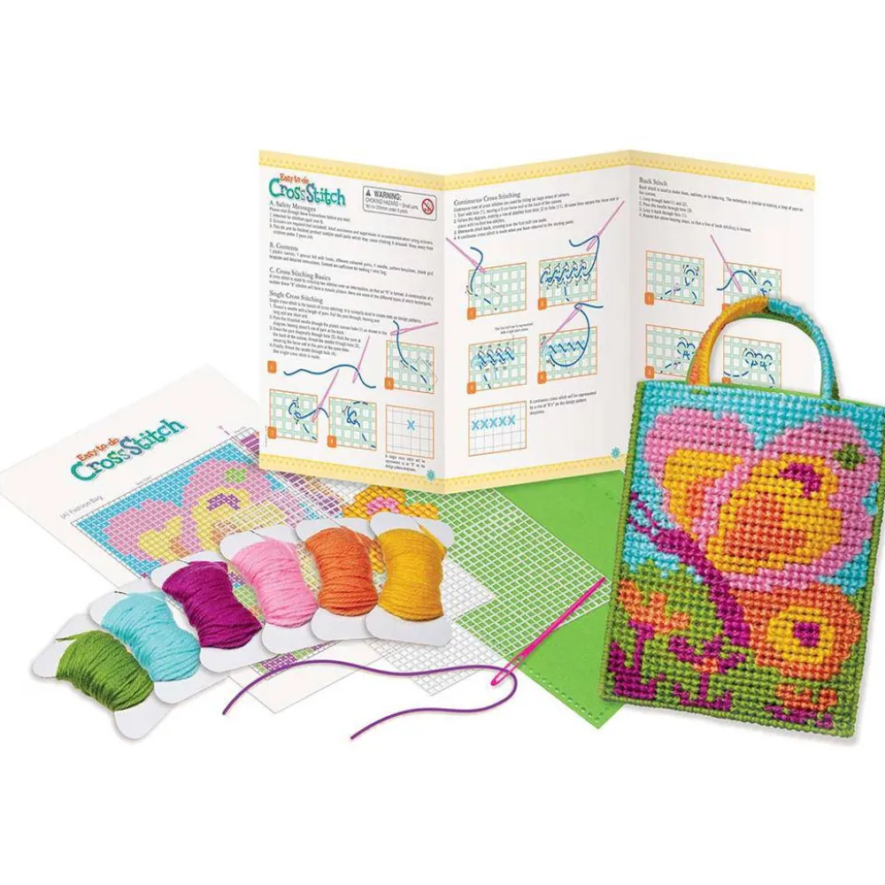 4M Taller Básico de Punto de Cruz ·*Niños Kit De Manualidades|Juguetes Y Juegos Motricidad Fina