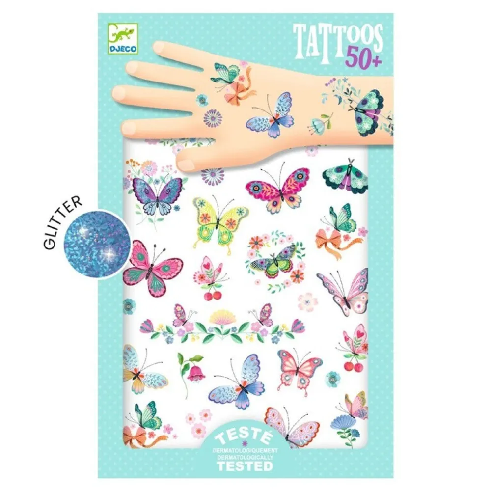 Djeco Tatuajes Mariposas de ensueño ·*Niños Tatuajes Para Niños|Disfraces Infantiles