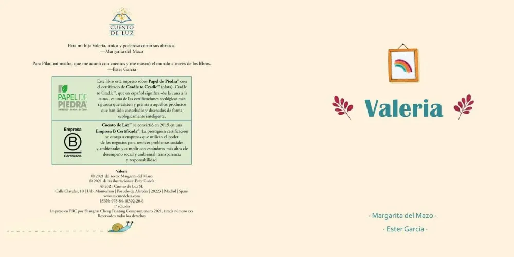 Cuento de Luz Valeria* Libros De Margarita Del Mazo|Álbumes Ilustrados Infantiles
