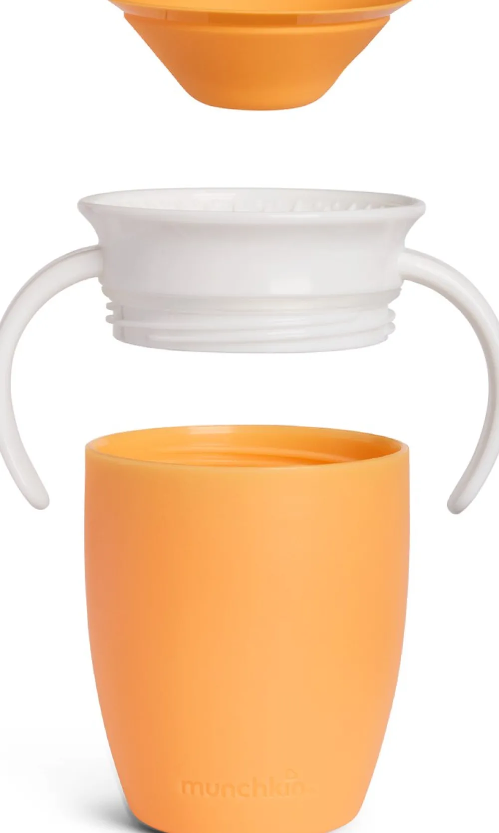 Munchkin Vaso Antiderrame con Asa Miracle 360º Mandarina ·* Vasitos De Agua Infantiles
