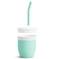 Munchkin Vaso con pajita C'est Silicona 120ml. Mint ·* Vasitos De Agua Infantiles