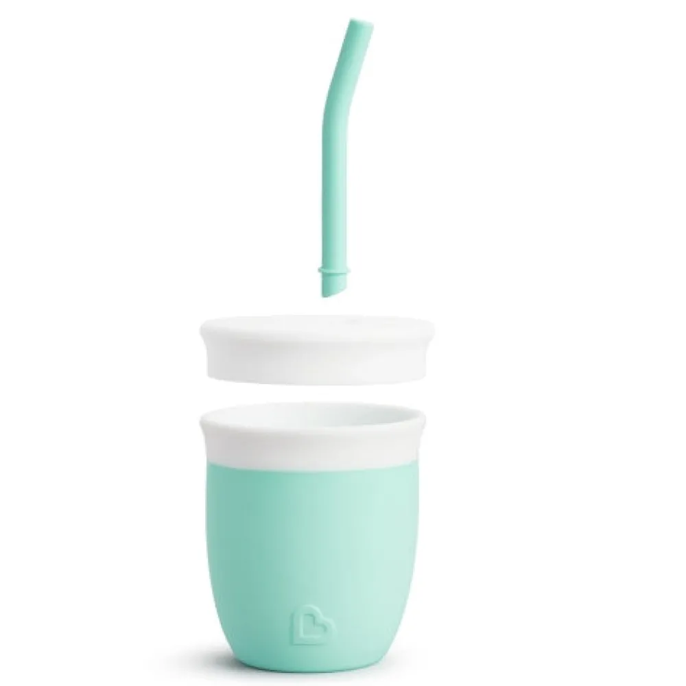 Munchkin Vaso con pajita C'est Silicona 120ml. Mint ·* Vasitos De Agua Infantiles