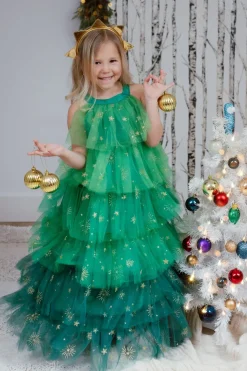 Great Pretenders Vestido Christmas Tree con corona-Varias Tallas*Niños Disfraces Infantiles