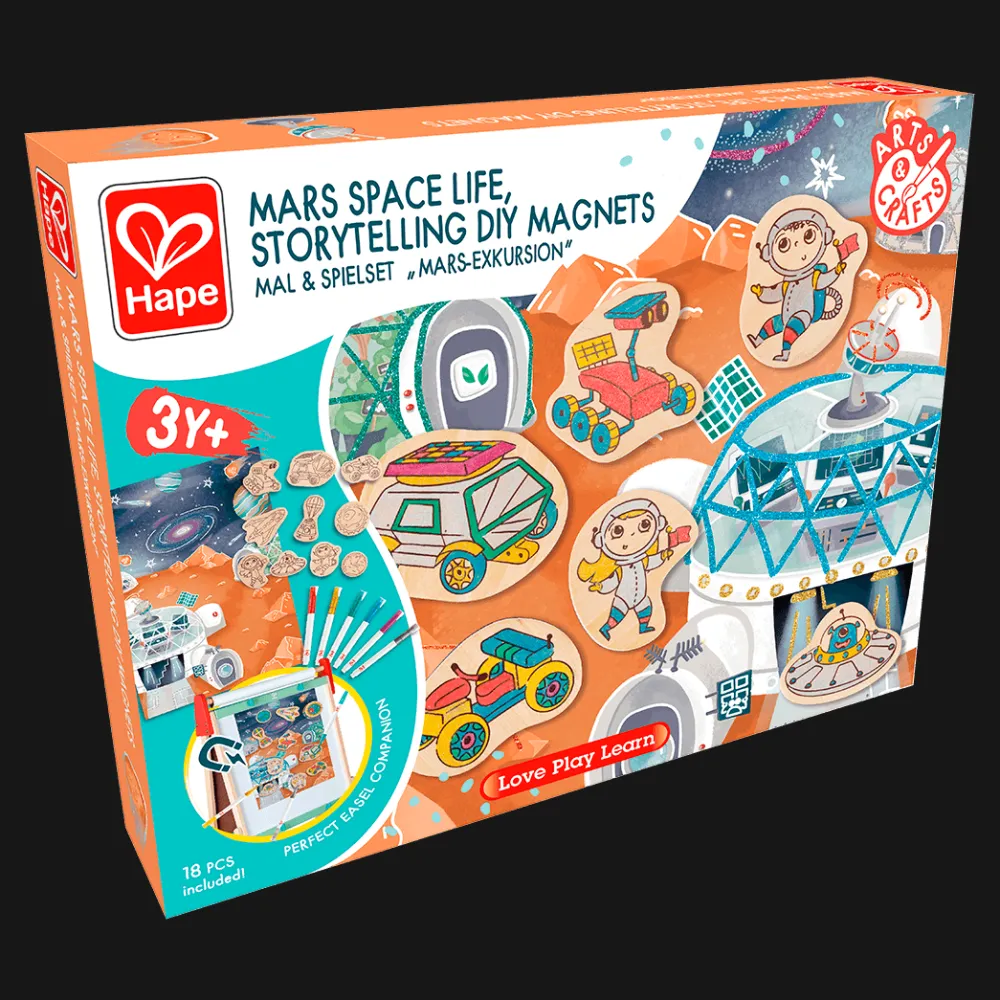 Hape Vida en Marte Cuentos Imanes de madera ·*Niños Kit De Manualidades