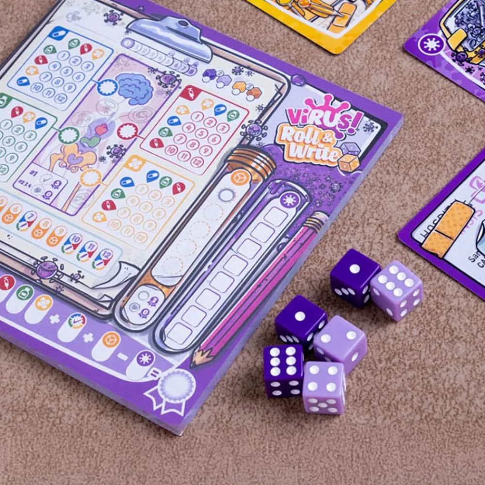 Tranjis Virus Roll and Write ·*Niños Juegos De Mesa Competitivos|Juegos De Habilidad
