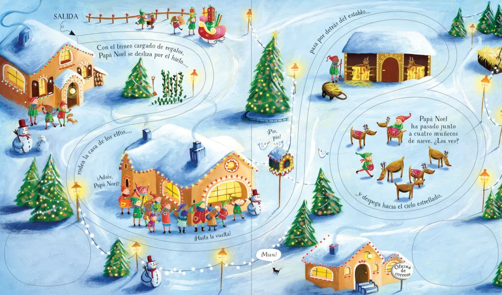 Usborne ¡Ya llega Papá Noel!*Niños Libros De Navidad Para Niños|Álbumes Ilustrados Infantiles