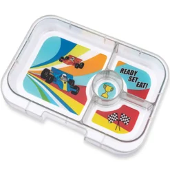 Yumbox Panino 4 compartimentos Green Matcha Race Cars* Cajas De Almuerzo Infantil·Con Compartimentos