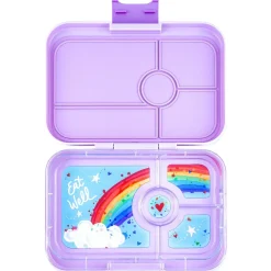 Yumbox Tapas 4 compartimentos Purple + Rainbow* Cajas De Almuerzo Infantil·Con Compartimentos