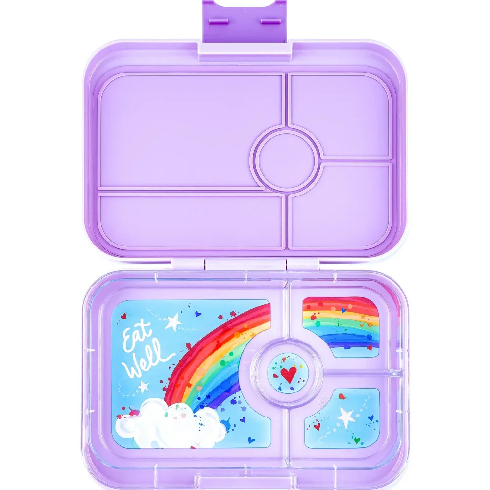 Yumbox Tapas 4 compartimentos Purple + Rainbow* Cajas De Almuerzo Infantil·Con Compartimentos