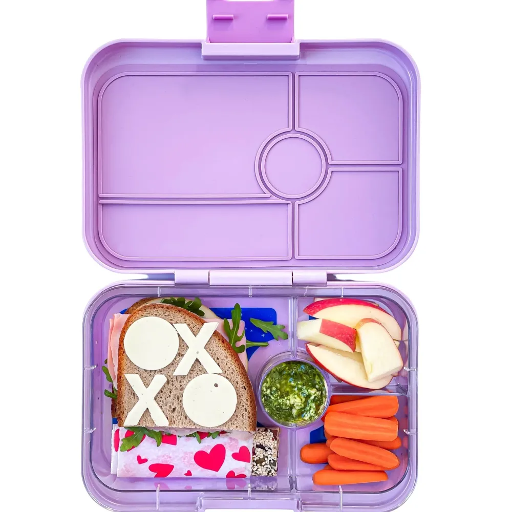 Yumbox Tapas 4 compartimentos Purple + Rainbow* Cajas De Almuerzo Infantil·Con Compartimentos