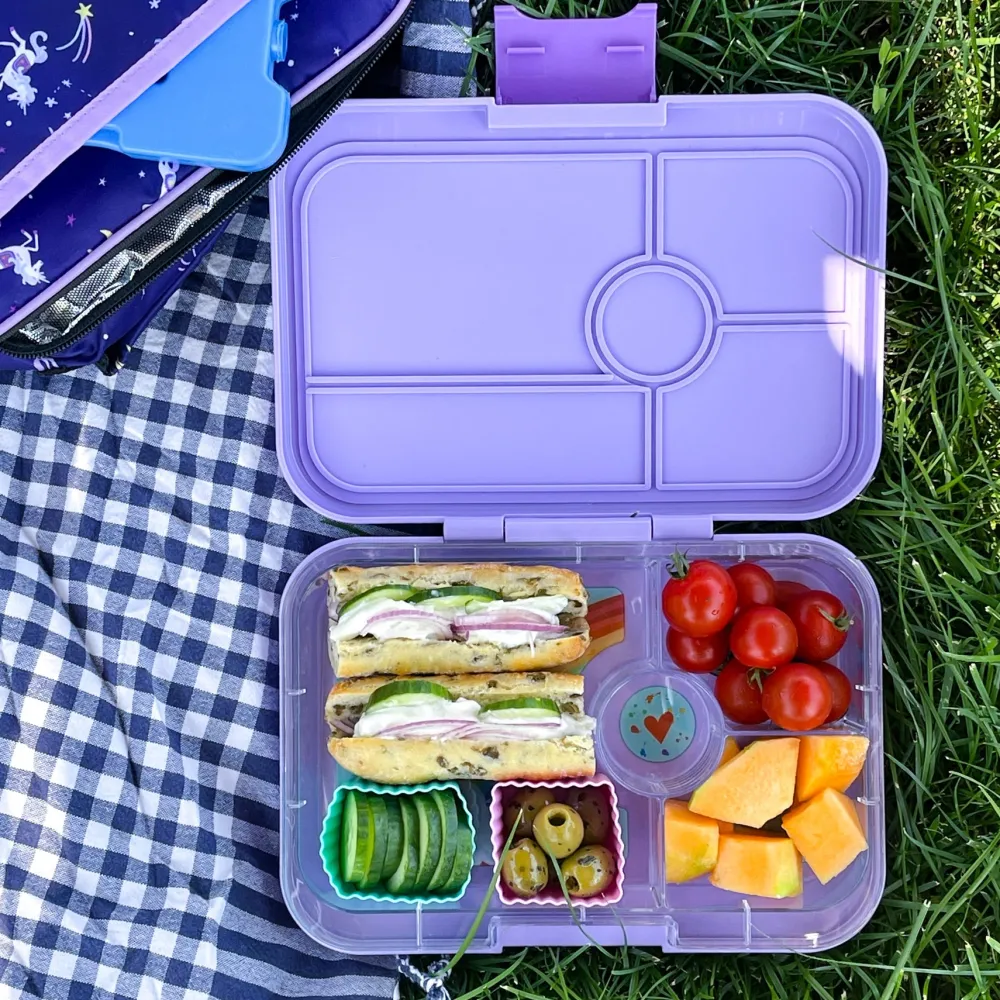 Yumbox Tapas 4 compartimentos Purple + Rainbow* Cajas De Almuerzo Infantil·Con Compartimentos