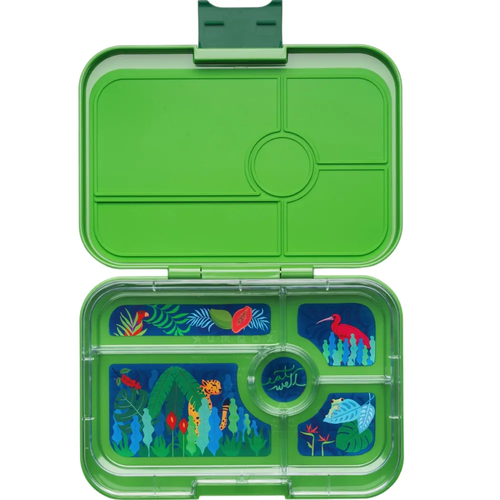Yumbox Tapas 4 compartimentos Jurassic Green Tiburón* Cajas De Almuerzo Infantil·Con Compartimentos